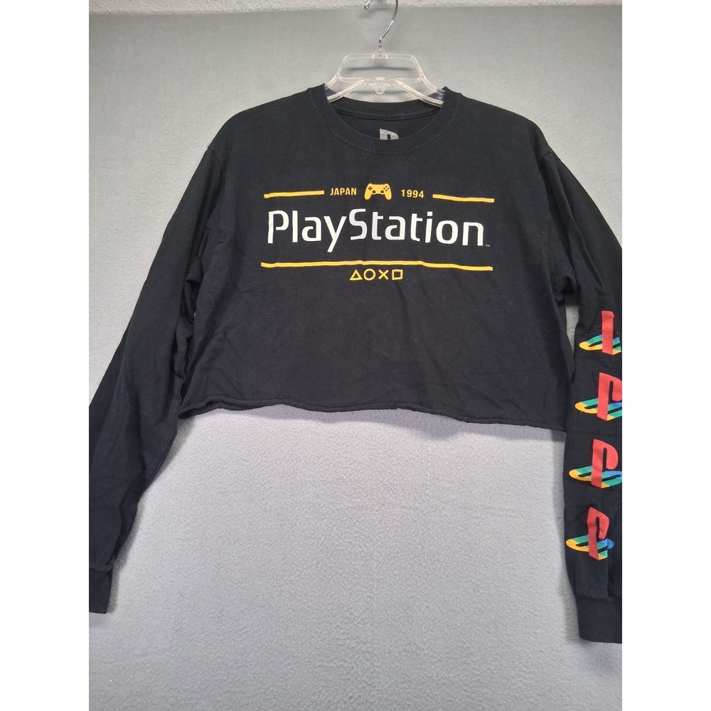 Play Station Graffic Crop Women Pullover  Sweater Black Size M‎
